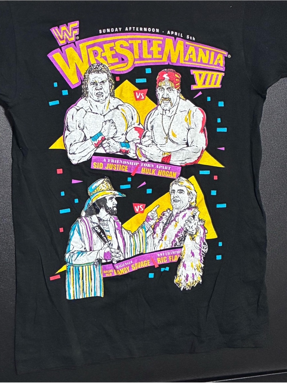 WrestleMania VIII Vintage Graphic T-Shirt - Black